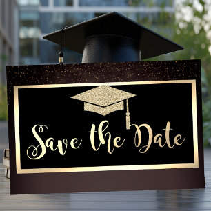 Gold Glitter Konfetti Braun Speichern Sie das Datu Save The Date