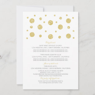 Gold Glitter Konfetti Hochzeitsinformationskarte Einladung
