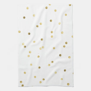 Gold Glitter Konfetti-Punkt-Polka-Küchenhandtuch Handtuch