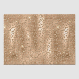Gold Glitter Leoparden Flecken Metallisch Tier Seidenpapier