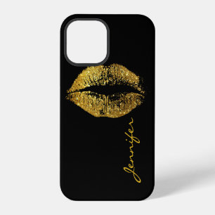 Gold Glitter Lippen iPhone 12 Pro Hülle
