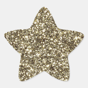 Gold Glitter Look Elegante Weihnachts-Star-Sticker Stern-Aufkleber