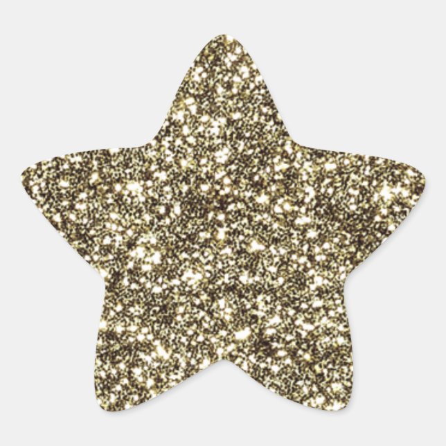 Gold Glitter Look Elegante Weihnachts-Star-Sticker Stern-Aufkleber (Vorderseite)
