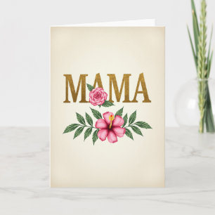 Gold Glitter Mama Blumenkarte Karte