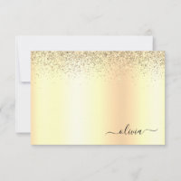Gold Glitter Metal Monogram Glam Name