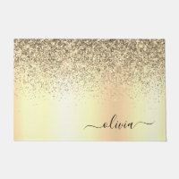 Gold Glitter Metal Monogram Glam Name