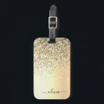 Gold Glitter Metal Monogram Glam Name Gepäckanhänger<br><div class="desc">Gold-Imitats belichten den metallischen Sparkle-Glitzer,  der den Monogrammnamen aus gebürstetem Metall und den Anfangsbeutel oder den Gepäckanhänger trägt. Das macht den perfekten 16 Geburtstag,  Hochzeit,  Brautparty,  Jubiläum,  Babydusche oder Junggeselinnen-Abschied Geschenk für jemanden,  der Lieben glamourösen Luxus und schicke Stile.</div>
