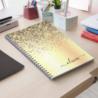Gold Glitter Metal Monogram Glam Name