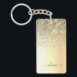 Gold Glitter Metal Monogram Glam Name Schlüsselanhänger<br><div class="desc">Gold-Imitate Foil Metallic Sparkle Glitzer gebürstete Metal Monogram Name Schlüsselanhänger. Das macht den perfekten 16 Geburtstag,  Hochzeit,  Brautparty,  Jubiläum,  Babydusche oder Junggeselinnen-Abschied Geschenk für jemanden,  der Lieben glamourösen Luxus und schicke Stile.</div>