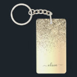Gold Glitter Metal Monogram Glam Name Schlüsselanhänger<br><div class="desc">Gold-Imitate Foil Metallic Sparkle Glitzer gebürstete Metal Monogram Name Schlüsselanhänger. Das macht den perfekten 16 Geburtstag,  Hochzeit,  Brautparty,  Jubiläum,  Babydusche oder Junggeselinnen-Abschied Geschenk für jemanden,  der Lieben glamourösen Luxus und schicke Stile.</div>
