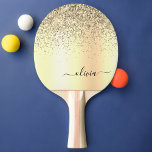 Gold Glitter Metal Monogram Glam Name Tischtennis Schläger<br><div class="desc">Gold Imitate verdecken metallischen Sparkle Glitzer gebürstete Metal Monogram Name Ping Pong Paddle. Das macht den perfekten 16 Geburtstag,  Hochzeit,  Brautparty,  Jubiläum,  Babydusche oder Junggeselinnen-Abschied Geschenk für jemanden,  der Lieben glamourösen Luxus und schicke Stile.</div>