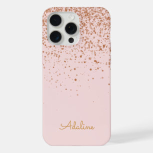 Gold Glitter Monogramm Name iPhone 15 Pro Max Hülle
