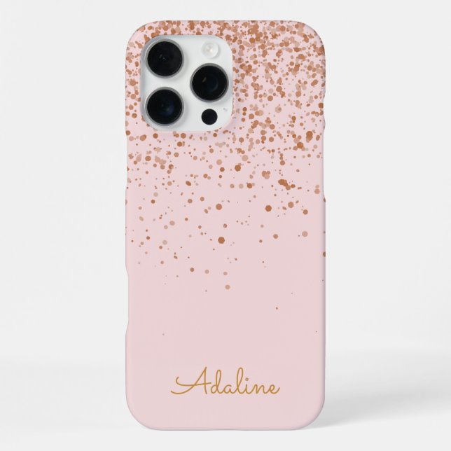 Gold Glitter Monogramm Name iPhone Hülle iPhone 16 Pro Max Hülle (Rückseite)