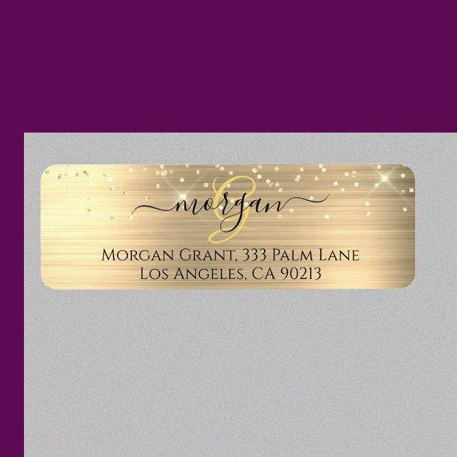 Gold Glitter & Monogramm, schwarzer Schriftname, V (Von Creator hochgeladen)