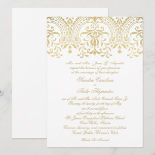 Gold Glitter Ornamente Hochzeit Einladung