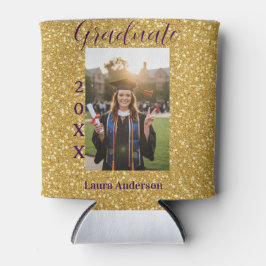 Gold glitter photo graduation add name class text dosenkühler