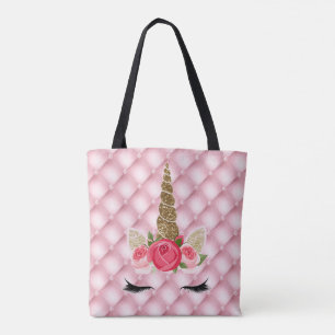 Gold Glitter & Pink Roses Einhorn Mädchen Trendy