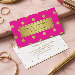 Gold Glitter Polka Punkte - Stylische Schönheit Pi Visitenkarte