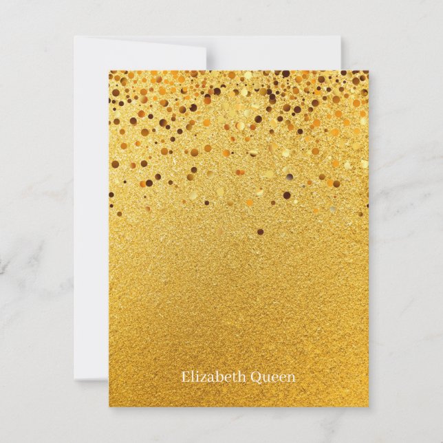 Gold Glitter Punkt Einladung Schreibwaren (Vorderseite)