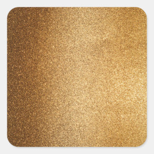 Gold Glitter Quadratischer Aufkleber