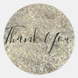 Gold Glitter Riss Modern Chic Glamour Glanz Runder Aufkleber