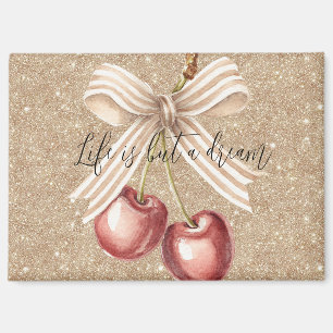 Gold Glitter Rote Kirschen Magnet