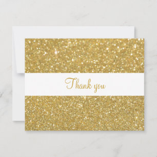 Gold Glitter Script Geschäft Dankeskarte