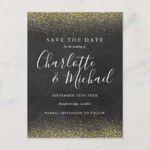 Gold Glitter Signature Karte zur Hochzeitseinladun