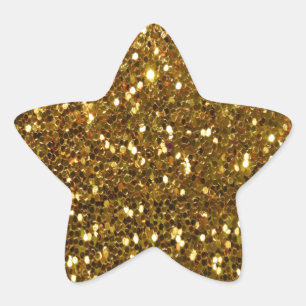 Gold Glitter Stern-Aufkleber
