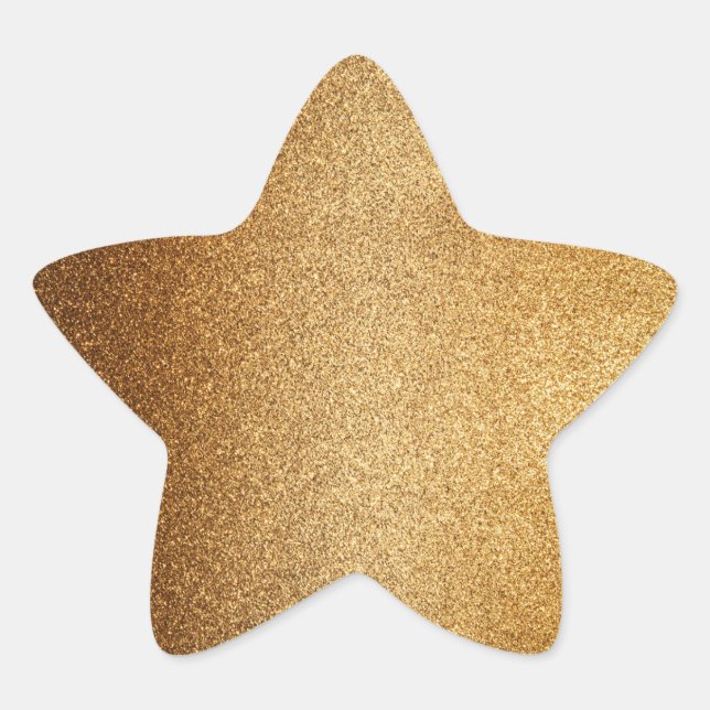 Gold Glitter  Stern-Aufkleber (Vorderseite)