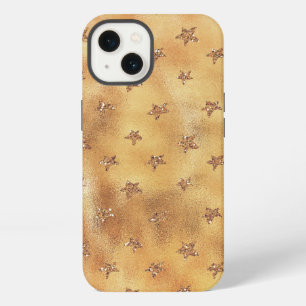Gold Glitter Sterne iPhone 13 Hülle