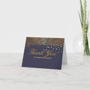Gold Glitter Streifen als Dankeschön für meine Bra Dankeskarte