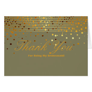 Gold Glitter Streifen Danke fürs Bridesmaid Sein