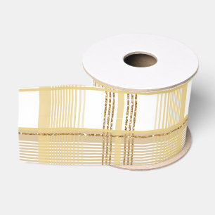 Gold Glitter Tartan Ripsband