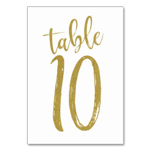 Gold Glitter Tischnummer 10