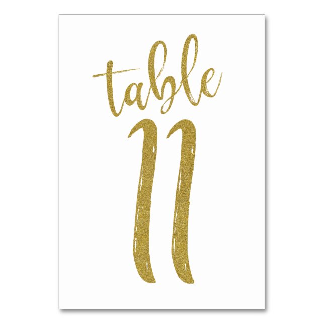 Gold Glitter Tischnummer 11 (Vorderseite)