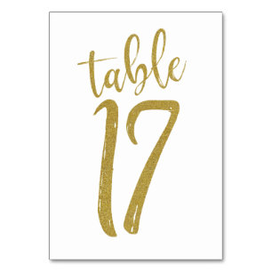 Gold Glitter Tischnummer 17