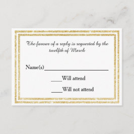 Gold Glitter Trim - RSVP-Karte RSVP Karte