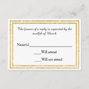 Gold Glitter Trim - RSVP-Karte RSVP Karte