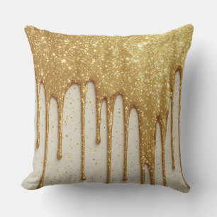 Gold Glitter-Tropfen Luxus Funkelnde Partikel Kissen