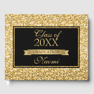 Gold Glitter Weiße Funken Gästebuch