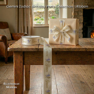 Gold Glitter Zwillinge Geburtstagsgeschenk Satinband
