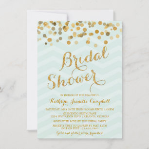Gold Glittering Confetti Brautparty Einladung