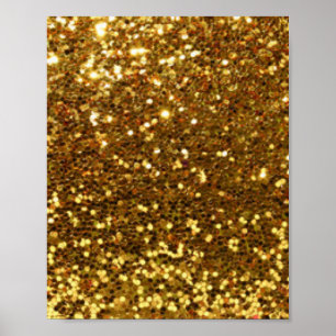Gold Glittery Diamonds Muster Print Design Poster