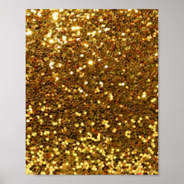 Gold Glittery Diamonds Muster Print Design Poster (Vorne)