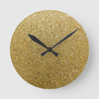 Gold Glittery Paper Runde Wanduhr
