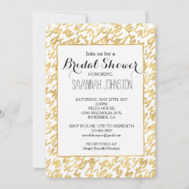 Gold Glitz Abstrakt Squiggles Brautparty Einladung