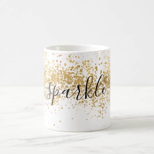 Gold Glitz Confetti Sparkle Tasse (Mittel)