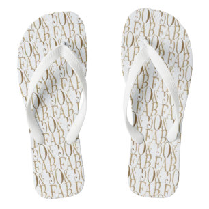 Gold Glitz Glam 50 & Fabulous Muster Flip Flops