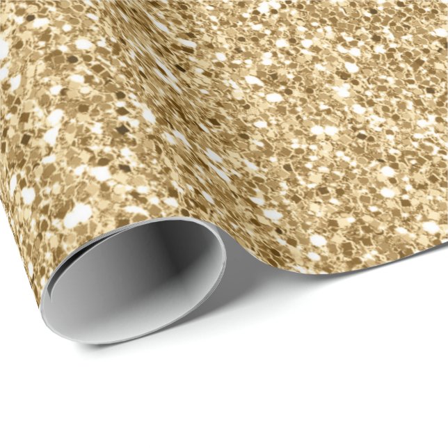 Gold Glitz Glitzer      Geschenkpapier (Rolleneckpunkt)